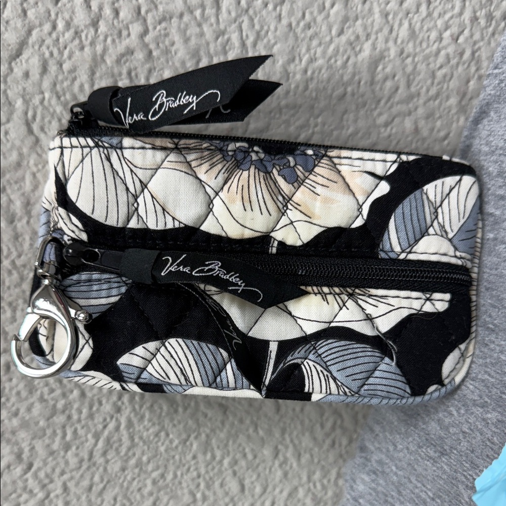 Vera Bradley Black and White Floral Pouch